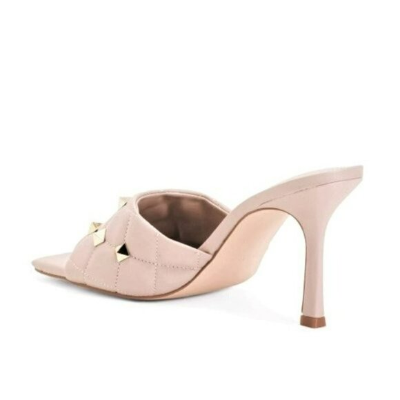 NWT Marc Fisher Quilted Studded Square Toe Stiletto Heel Sandals - Picture 3 of 5